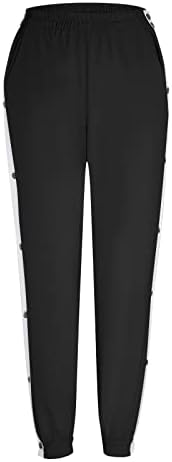 High-waisted split-side striped womens sweatpants for active
