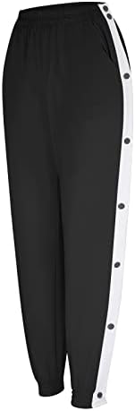 High-waisted split-side striped womens sweatpants for active