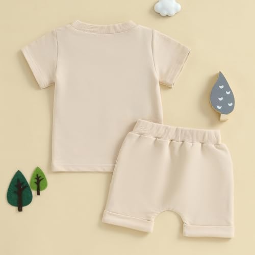 GinEvsal Little Bean Toddler Boy Summer Short Sleeve Outfitted