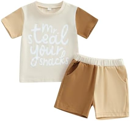 FOCUSNORM Baby Boy Summer Outfit Set 2 Pcs