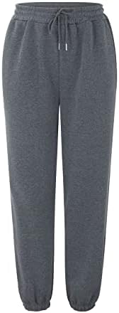 High Waisted Womens Cotton Joggers with Pockets