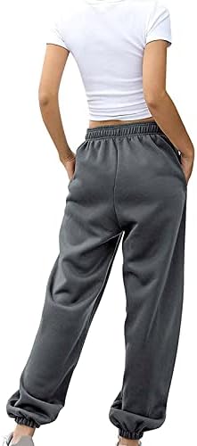 High Waisted Womens Cotton Joggers with Pockets