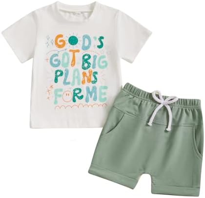 Murnouche Excavator Toddler Boys Summer Clothes Set