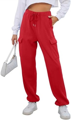 EOPUING Cargo Sweatpants for Women High Waisted