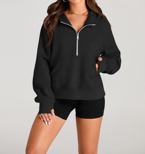 Chunersha Half Zip sweatshirts Womens Fleece Hoodie
