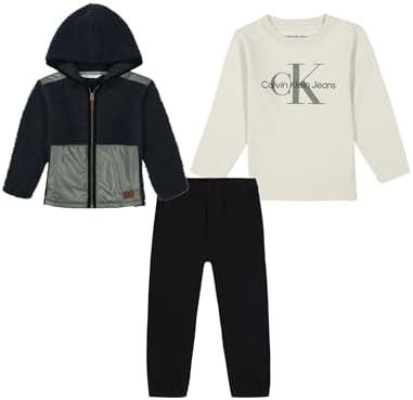 Calvin Klein Baby Boys 3pc Sherpa Shacket Pant Set