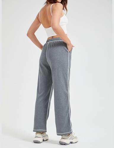 Sheboots Womens Track Pants - Wide Leg Casual High Waisted sweatpants with Drawstring