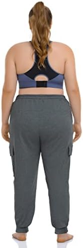 Zerdocean Womens Plus Size Active Workout Cargo Sweatpants