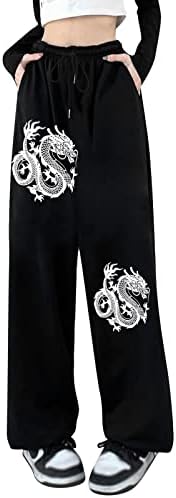 Hasta Dragon Print High Waisted Sweatpants