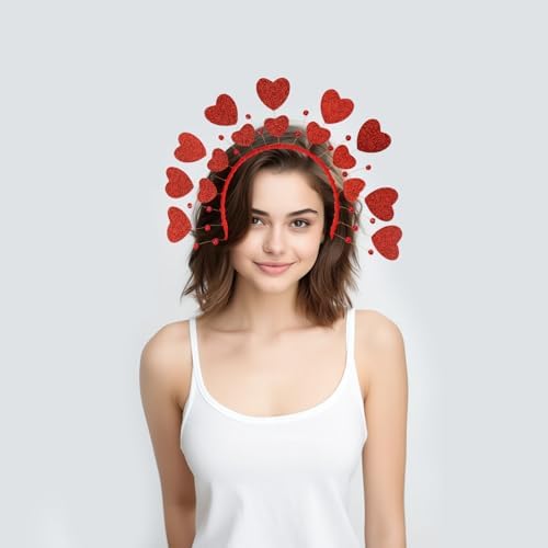 Red Heart Sequin Headband Valentines Day