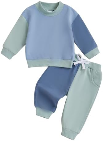 Saliuentm Baby Boys Girls Contrast Color Sweater Set