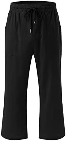 High-Waisted Flowy Wide Leg Cotton-Linen Trousers