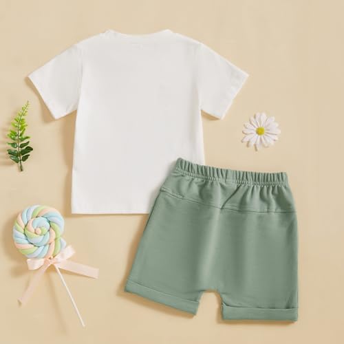 Murnouche Excavator Toddler Boys Summer Clothes Set