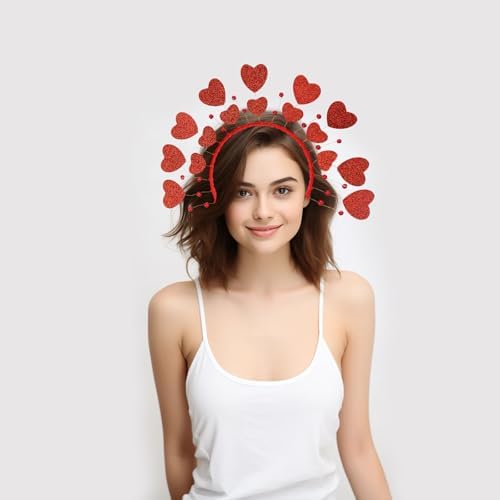 Red Heart Sequin Headband Valentines Day