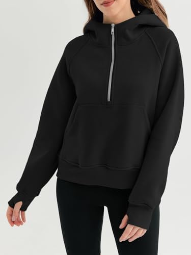 Chunersha Half Zip sweatshirts Womens Fleece Hoodie