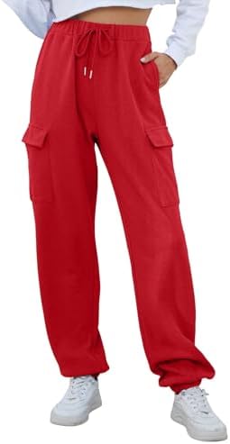 EOPUING Cargo Sweatpants for Women High Waisted