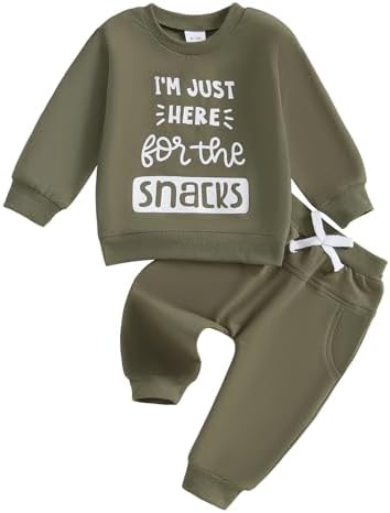 Finegoodwei Toddler Fall Winter Letter Print Overhaul Sweeps Set