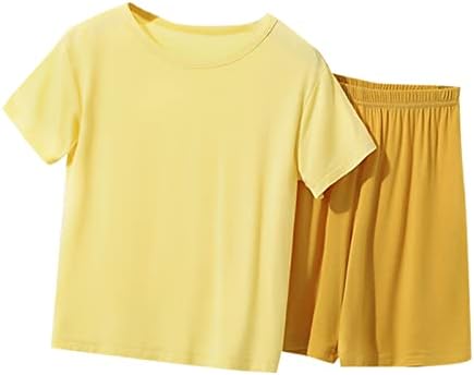 Boys Summer Solid Block Color Shorts Set