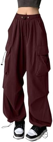 SDBRLD Womens Cargo High Waist Pants