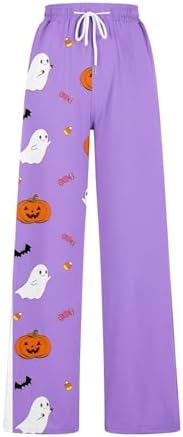Festive Halloween Wide Leg Joggers for Women