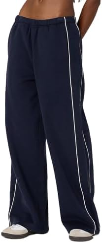 Chic Wide Leg sweatpants with Side Stripes