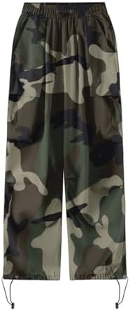 Camouflage High Waist Wide Leg Bike-Ride Summer Choice Womens Cargo Pants