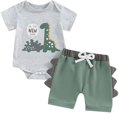 Omkzanbi Baby Boy Dinosaur Coming Home Set
