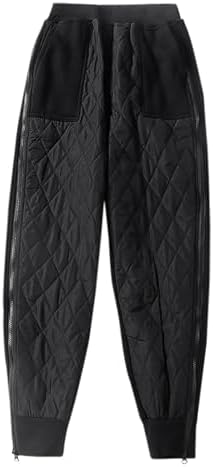 Warm Cozy Quilted Fleece Lined Winter Side Zipper Pant