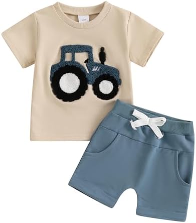 Mini Tractor and Farm Set for Baby BOY SUMMER Outfit