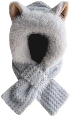 Casual Fox Ears Womens Winter Warm Fluffy Felted Ski Balaclava Hat