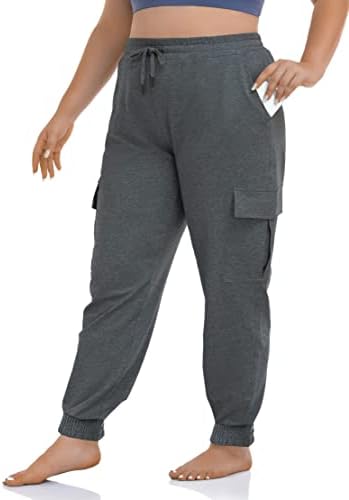 Zerdocean Womens Plus Size Active Workout Cargo Sweatpants