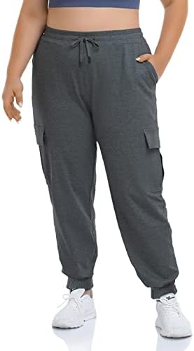 Zerdocean Womens Plus Size Active Workout Cargo Sweatpants
