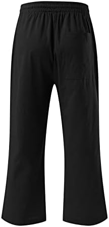 High-Waisted Flowy Wide Leg Cotton-Linen Trousers