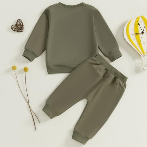 Finegoodwei Toddler Fall Winter Letter Print Overhaul Sweeps Set