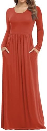 Womens Spring Maxi Dress with Pockets