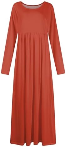 Womens Spring Maxi Dress with Pockets