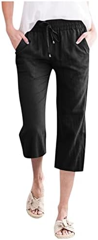 High-Waisted Flowy Wide Leg Cotton-Linen Trousers