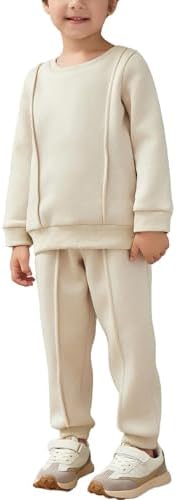 Arshiner Boys Round Neck Long Sleeve Sweatshirt Pants Set - Toddler FallWinter Clothes