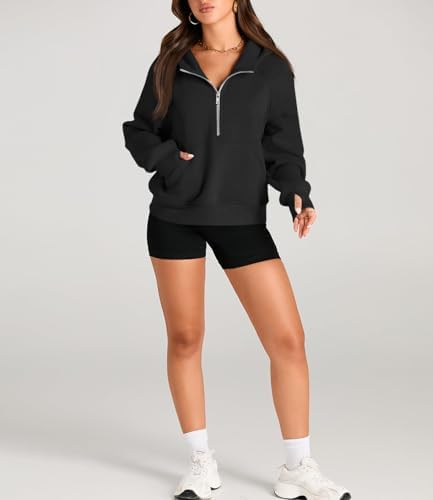 Chunersha Half Zip sweatshirts Womens Fleece Hoodie