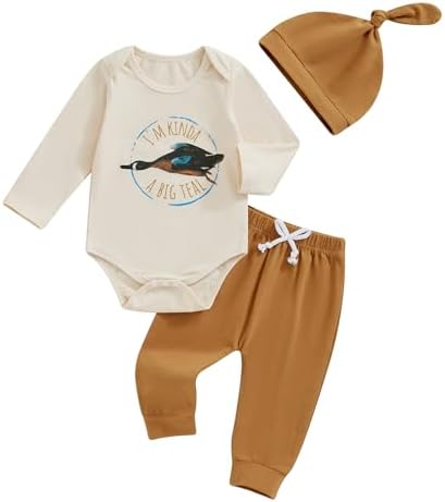 SAYOO - Baby Boys Duck Hunter Clothes Mallard Duck Long Sleeve Romper Set