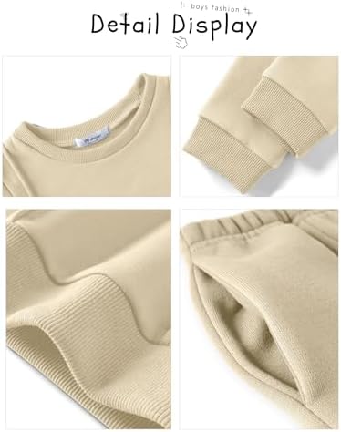 Arshiner Boys Round Neck Long Sleeve Sweatshirt Pants Set - Toddler FallWinter Clothes
