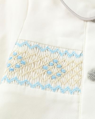 Twoflower Toddler Boy Smocked Outfit - Unique Fall Long Sleeve Shirts for Boys