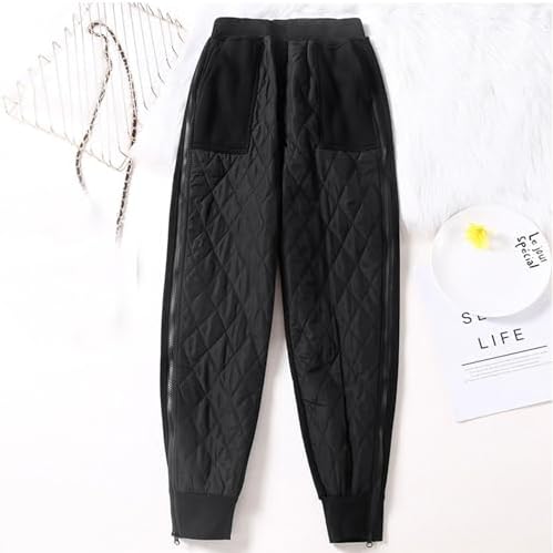 Warm Cozy Quilted Fleece Lined Winter Side Zipper Pant