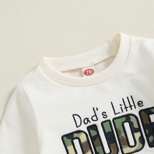 Baby Boys Pants Set Camouflage Sweatshirt with Long Sleeve Embroidery Letters