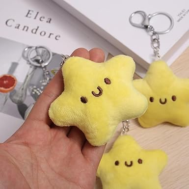 Perfect for Car Bags Keys - Adorable Plush Star Keychain