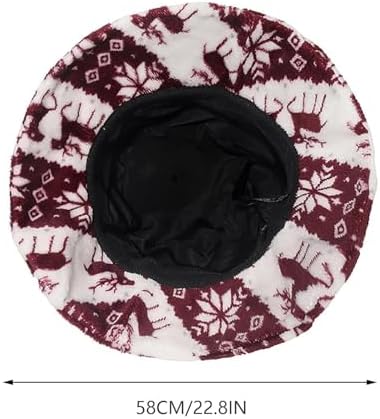 Faux Fur Bucket Hat Winter Warm Fisherman Hat for Women Men