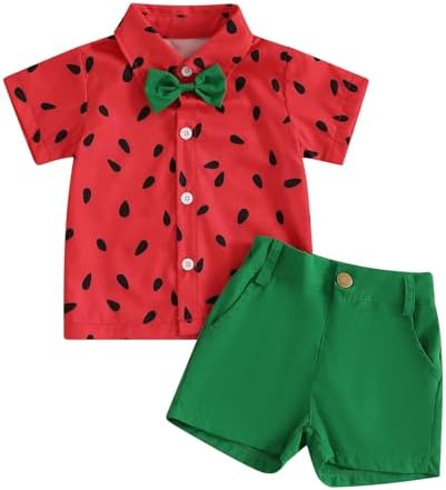 CIYCUIT Toddler Boy Summer Print Shirt Set