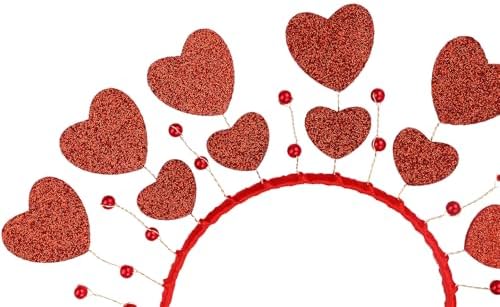 Red Heart Sequin Headband Valentines Day