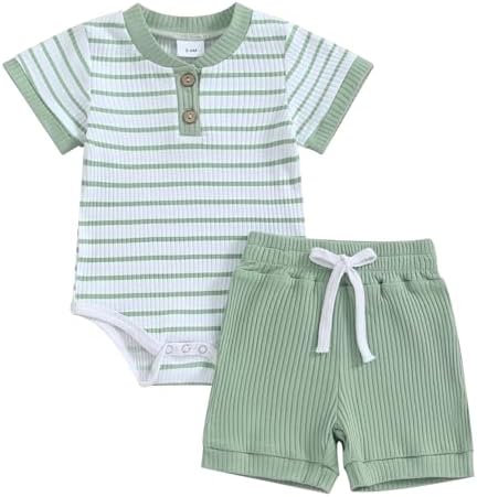 Cute Newborn ROMPER Set in Soft Cotton Boys Girls 0-18-Month