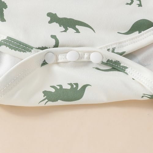 Newborn Baby Boy Fall Outfit Dinosaur Print 3 Piece Set